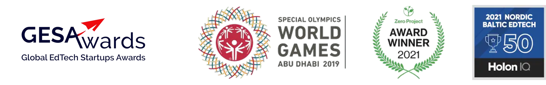 Award recognitions: GESA Global EdTech Startups Awards, Special Olympics World Games Abu Dhabi 2019, Zero Project Award Winner 2021, HolonIQ 2021 Nordic Baltic EdTech 50